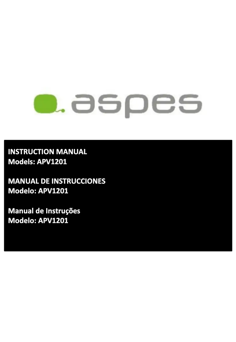 Image de la première page du manuel de l'appareil APV1201