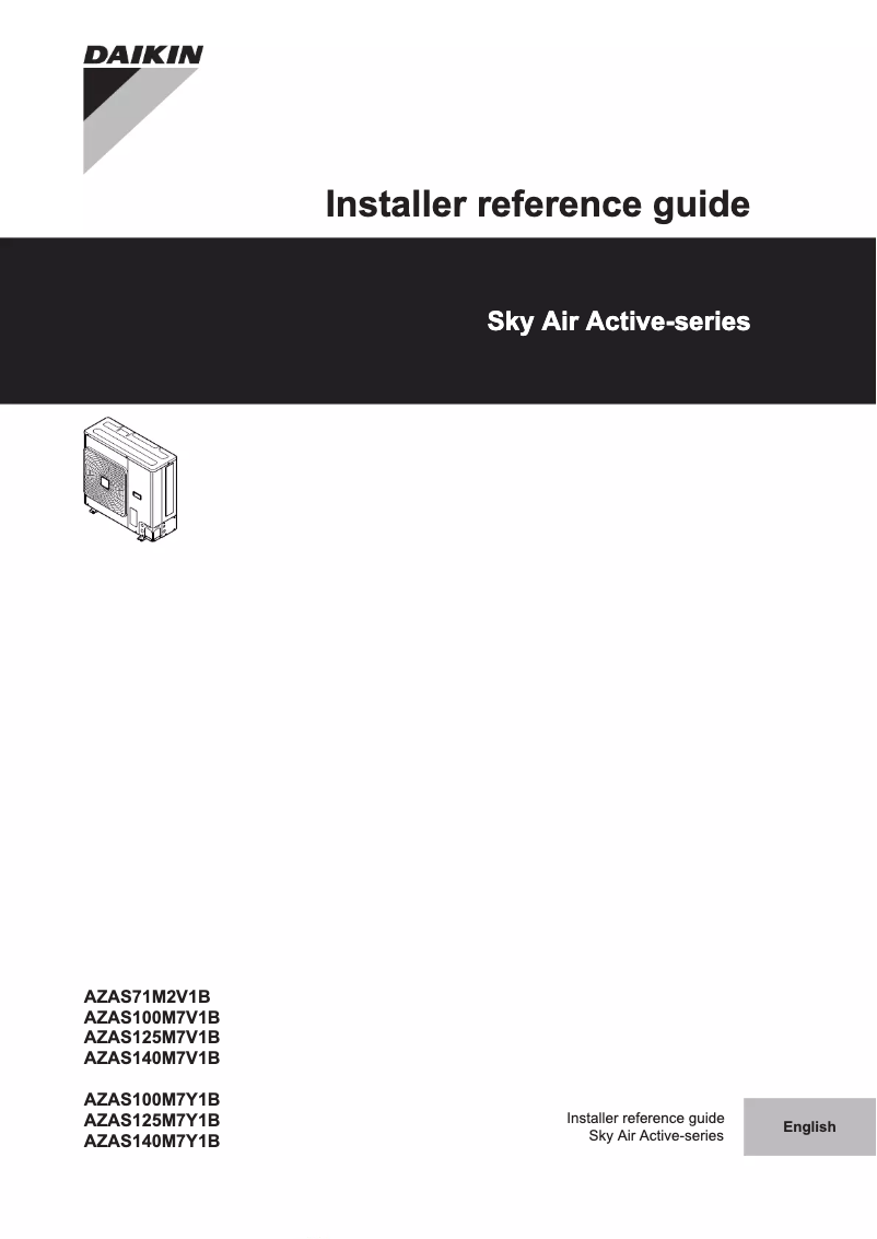 Page 1 de la notice Guide d'installation Daikin AZAS125M7Y1B