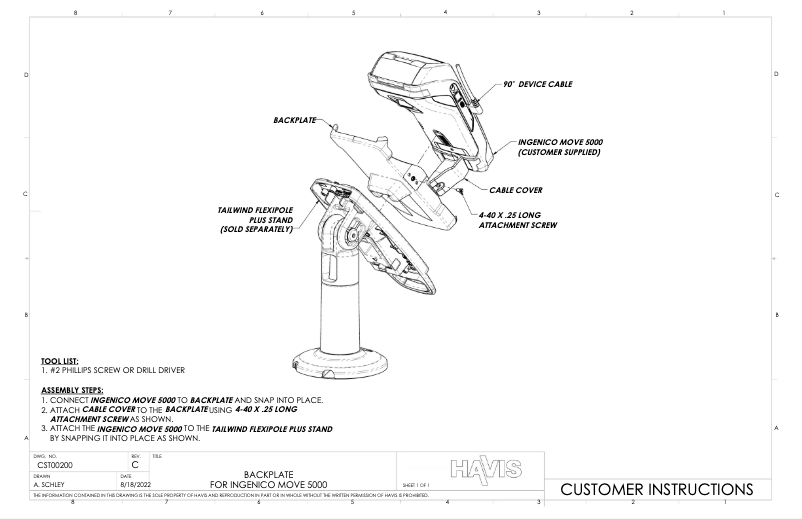Page n°1 - Manuel utilisateur Havis CST00200