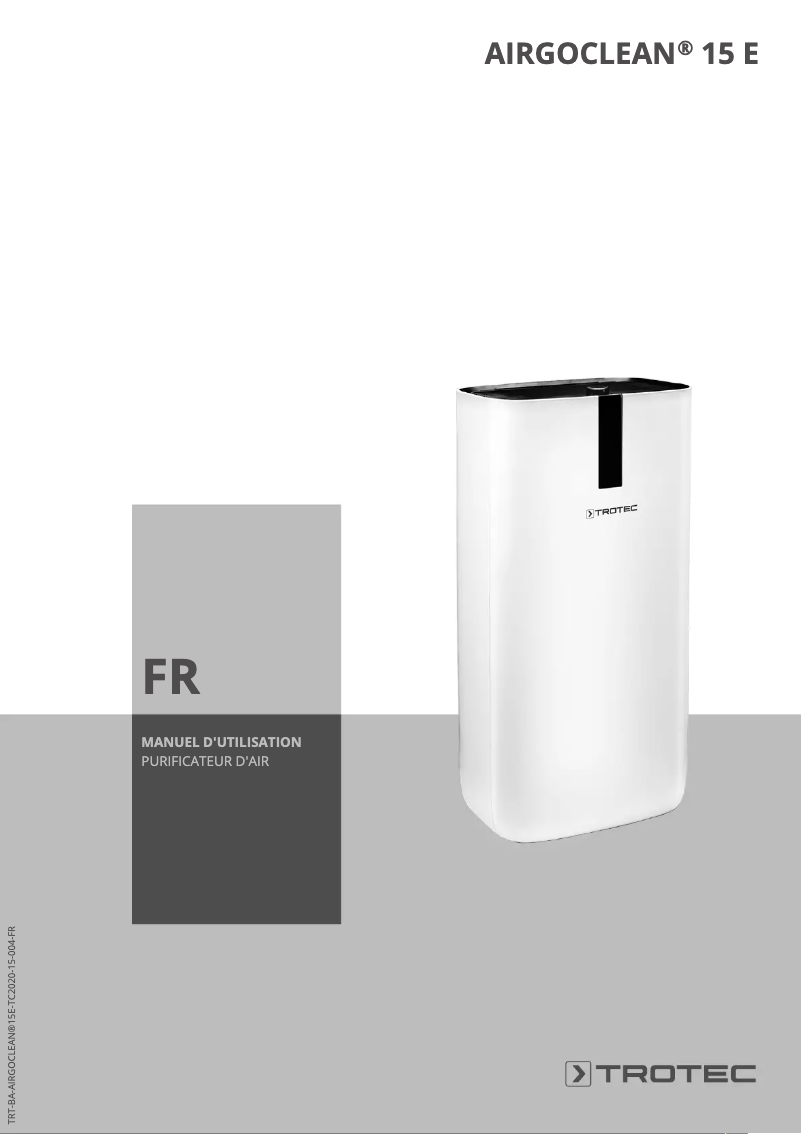 Page n°1 - Manuel utilisateur Trotec AirgoClean 15 E