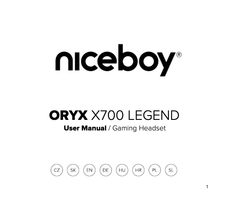 Page 1 de la notice Manuel utilisateur Niceboy ORYX X700 Legend