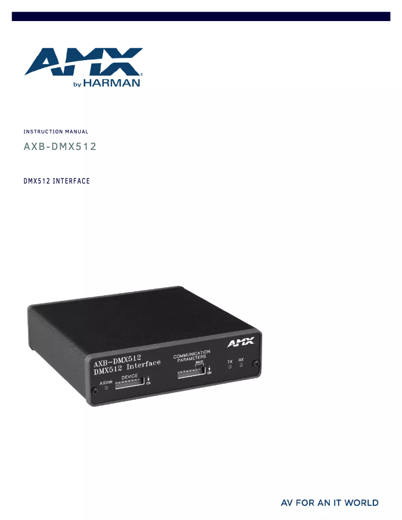 Page 1 de la notice Manuel utilisateur AMX AXB-DMX512