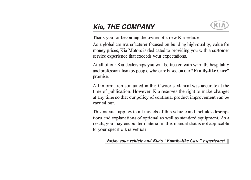 Page 1 de la notice Manuel utilisateur Kia Soul (2018)