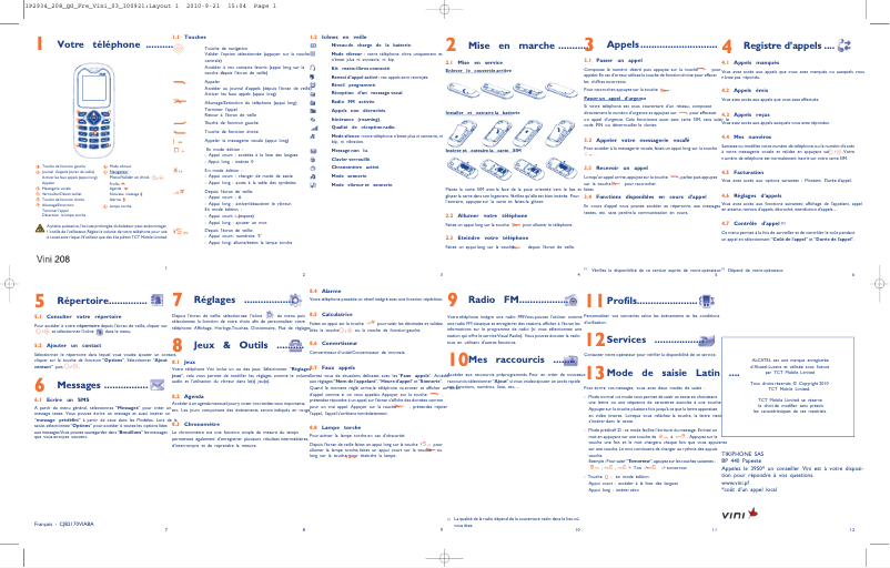 Page n°1 - Manuel utilisateur Alcatel One Touch 105