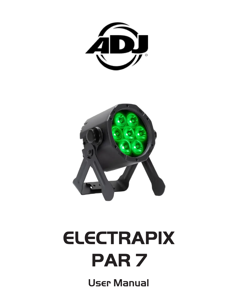 Page 1 de la notice Manuel utilisateur Adj ElectraPix Par 7