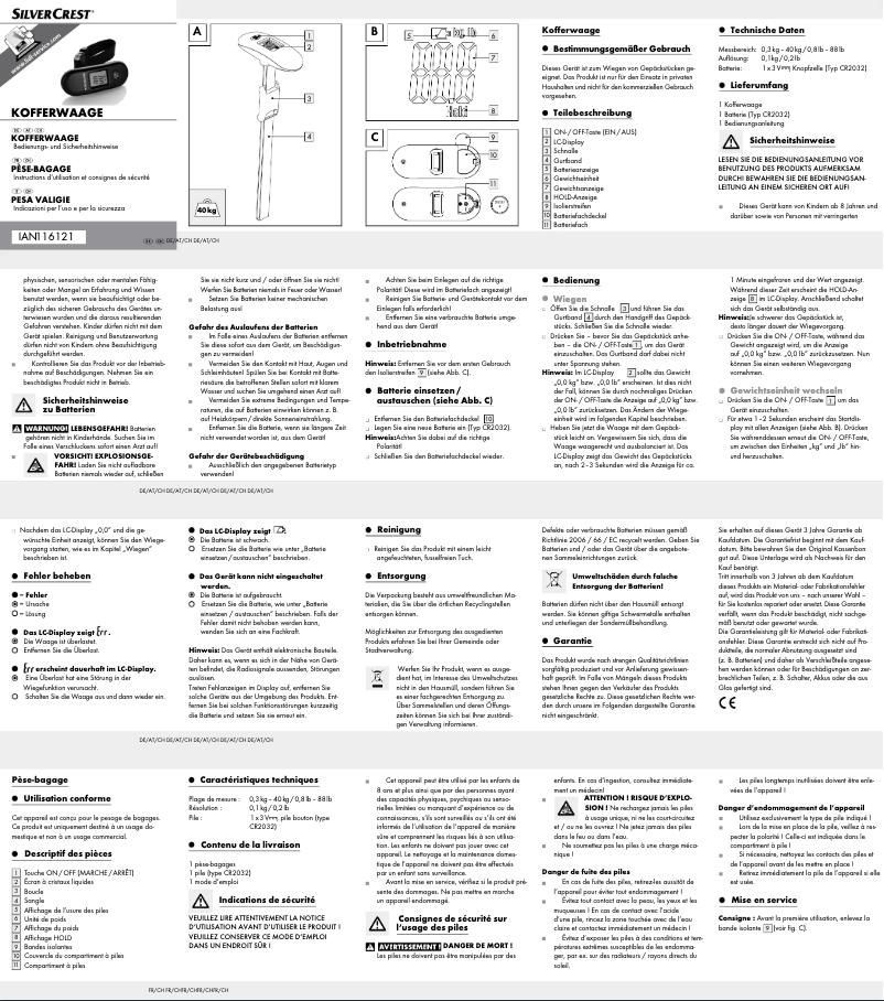 Página 1 del manual Manual de usuario SilverCrest 116121-15-01