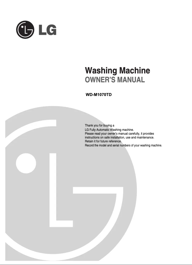 Image de la première page du manuel de l'appareil WD-80790TDK