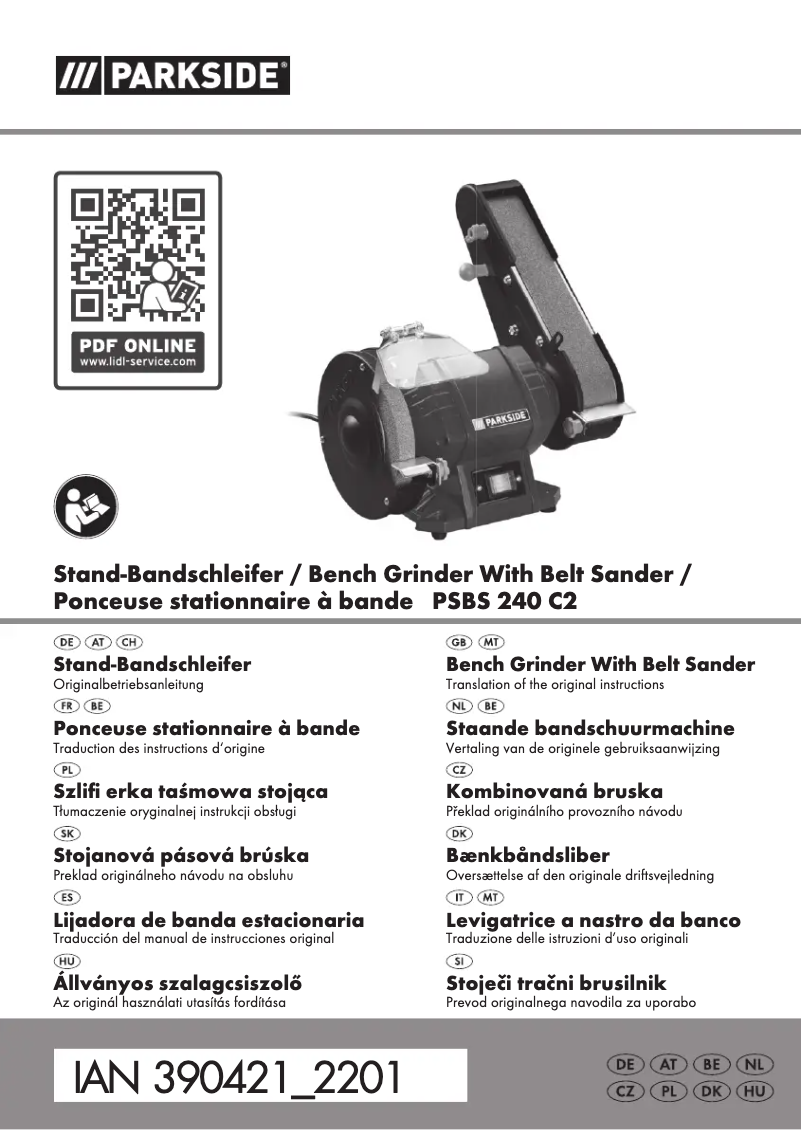 Page 1 de la notice Manuel utilisateur Parkside PSBS 240 C2