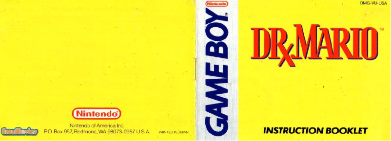 Page 1 de la notice Manuel utilisateur Nintendo Dr. Mario (NES)