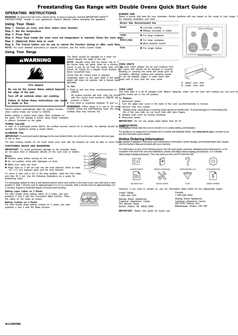 Page 1 de la notice Guide de démarrage rapide Maytag MGT8800FZ