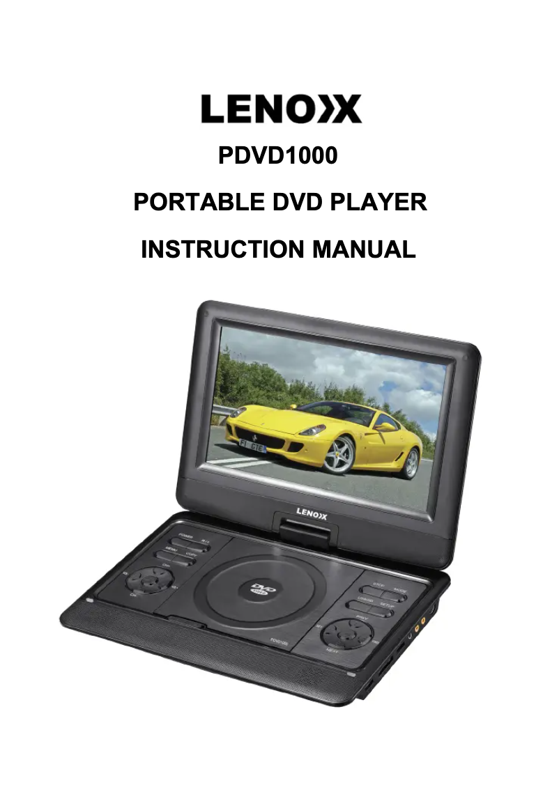 Page 1 de la notice Manuel utilisateur Lenoxx PDVD1000