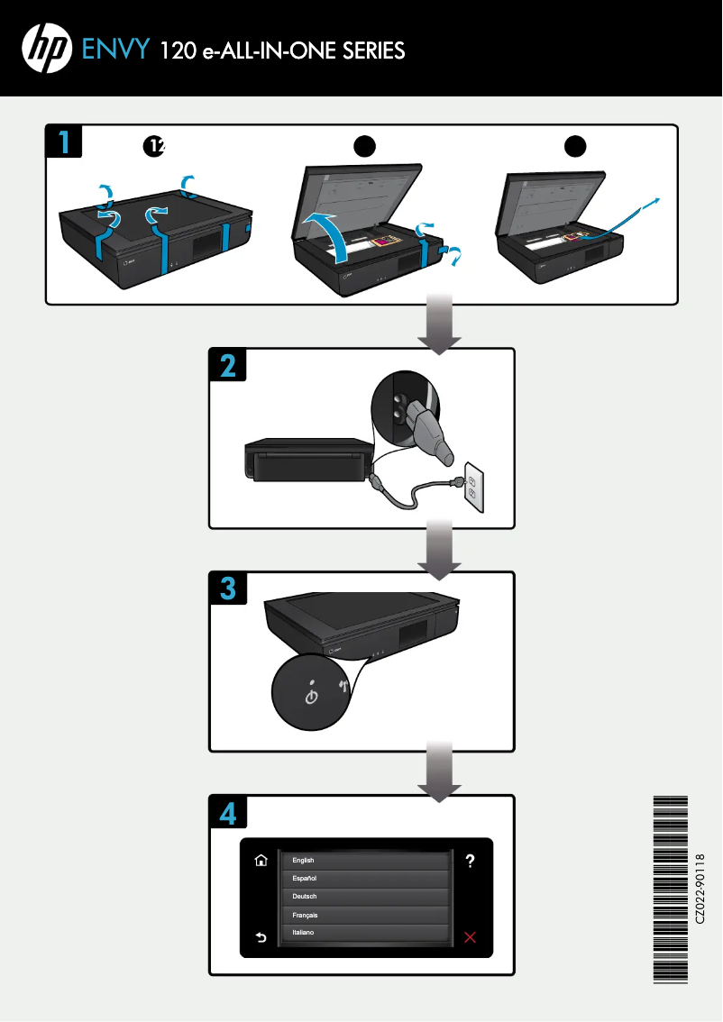 Page 1 de la notice Guide d'installation HP Envy 120