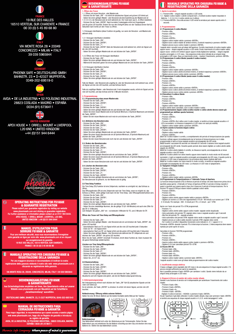 Image de la première page du manuel de l'appareil Fire Chief FS1654E