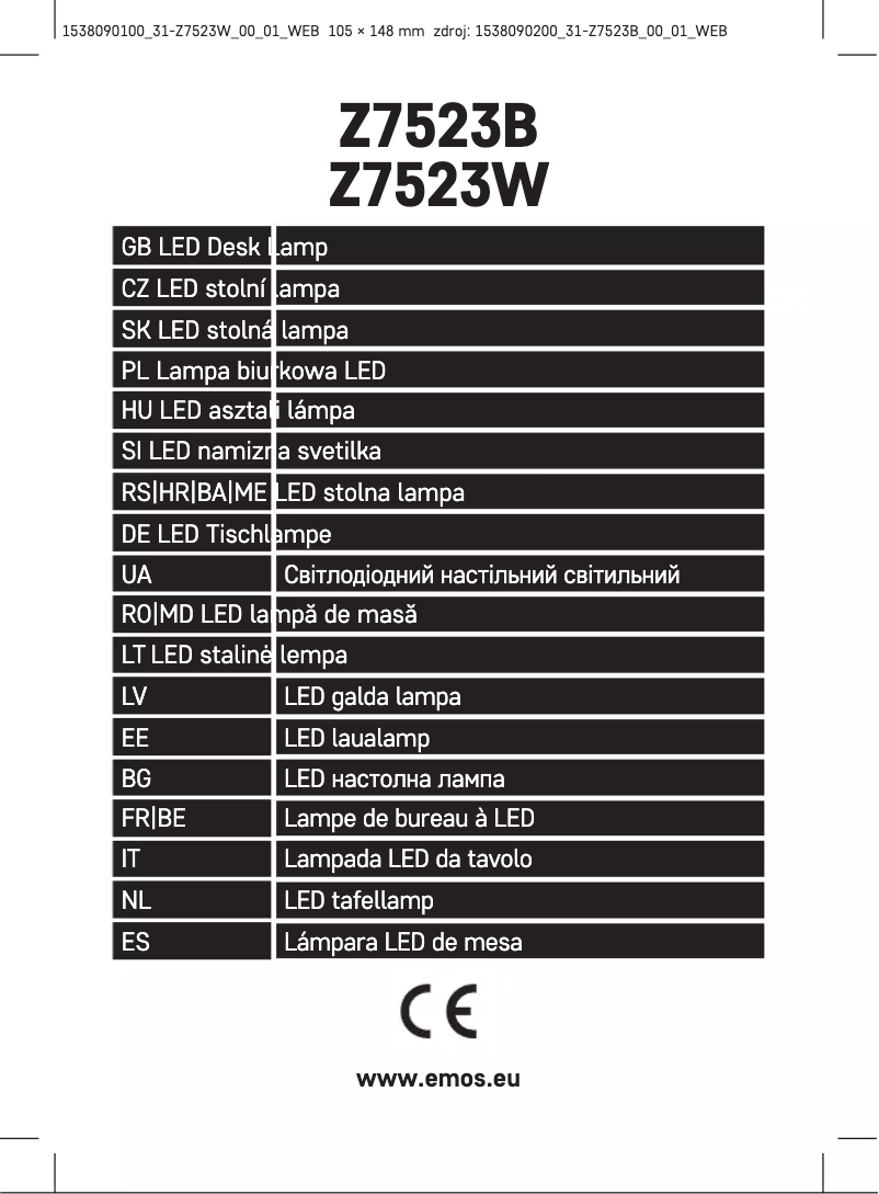 Page n°1 - Manuel utilisateur Emos Z7523W