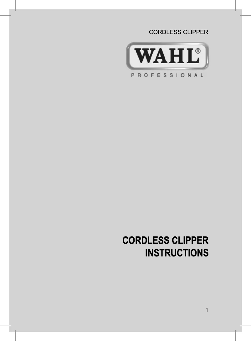 Page n°1 - Manuel utilisateur Wahl Cordless 8591