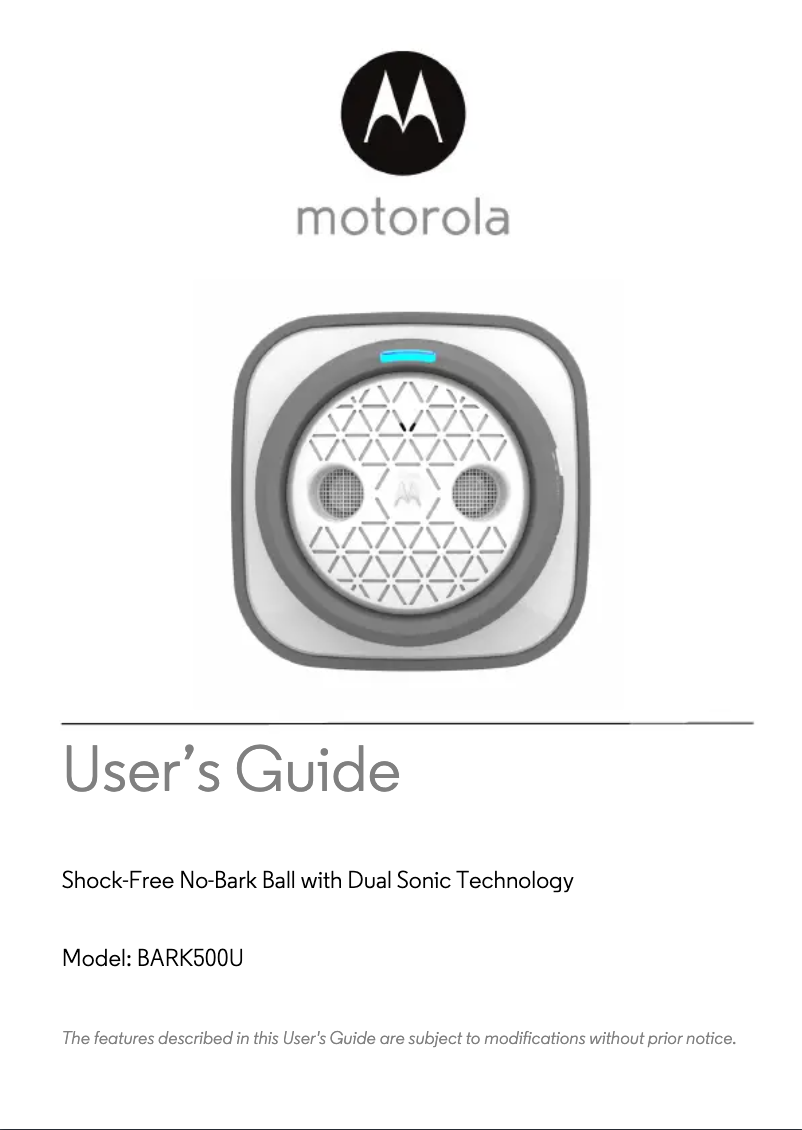 Page n°1 - Manuel utilisateur Motorola BARK500U