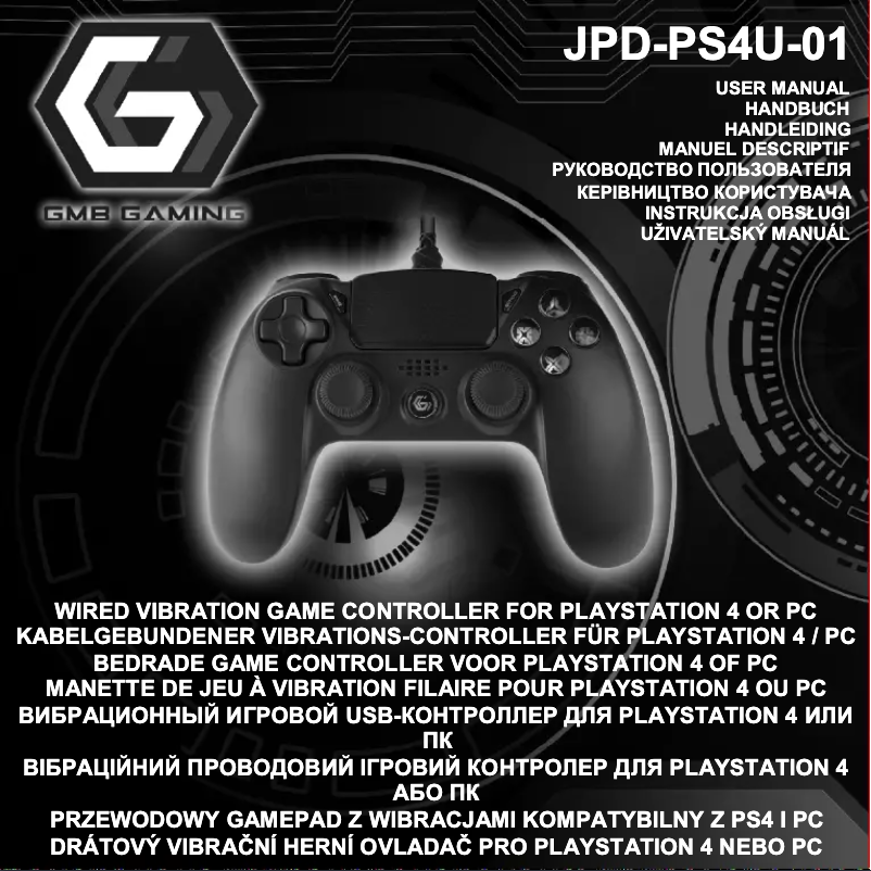 Page 1 de la notice Manuel utilisateur GMB Gaming JPD-PS4U-01