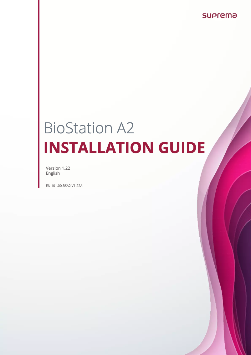 Page n°1 - Mode d'emploi Suprema BioStation A2