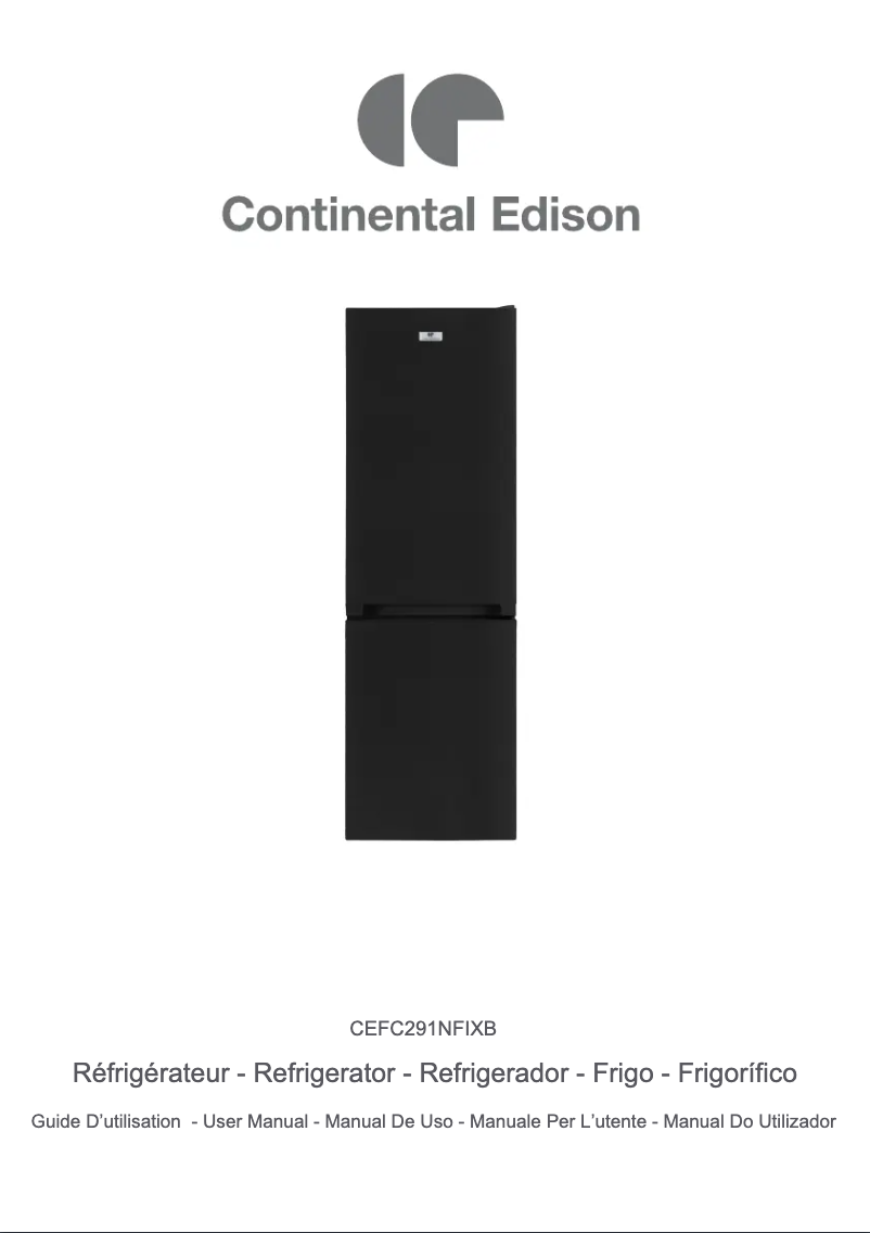 Page n°1 - Manuel utilisateur Continental Edison CEFC291NFIXB