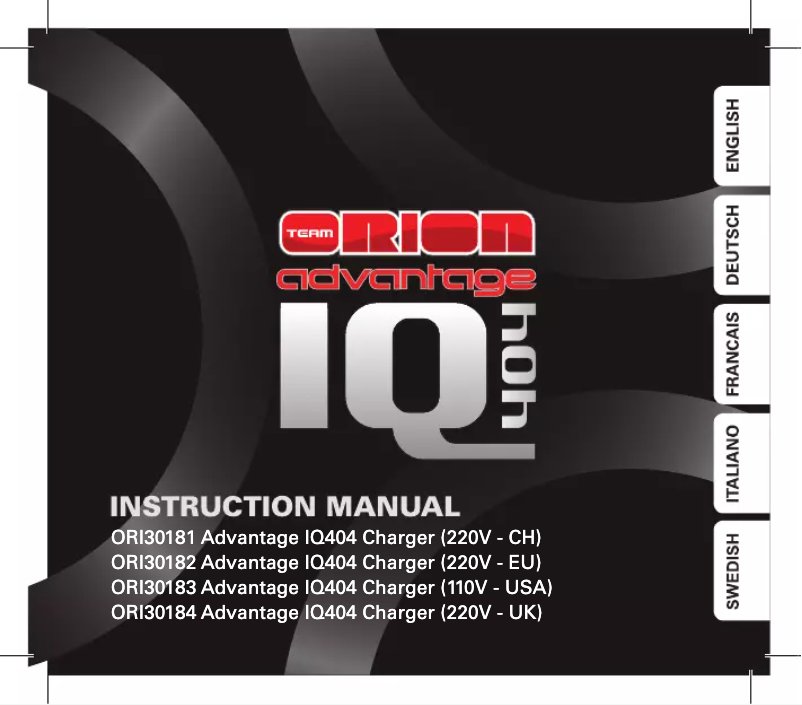 Page n°1 - Manuel utilisateur Team Orion ORI30181