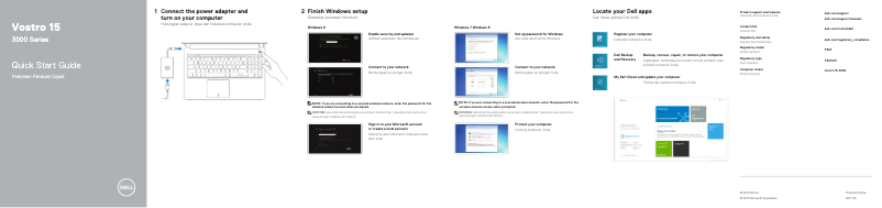 Page 1 de la notice Guide d'installation Dell Vostro 3558
