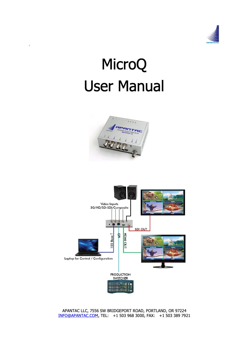 Page n°1 - Manuel utilisateur Apantac MicroQ