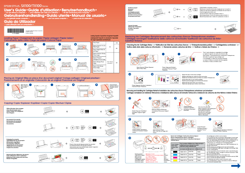 Página 1 del manual Manual de usuario Epson Stylus TX106