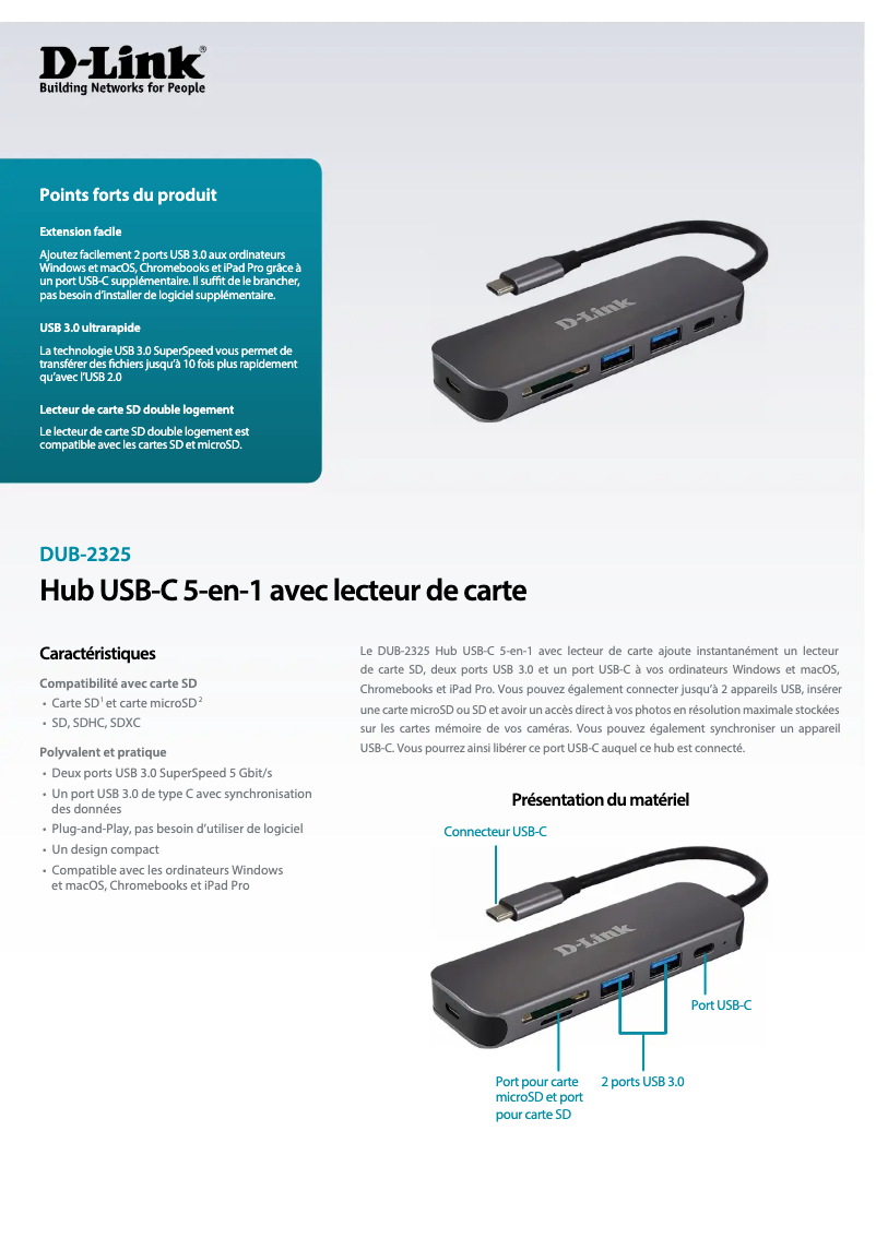 Page n°1 - Manuel utilisateur D-Link DUB-2325