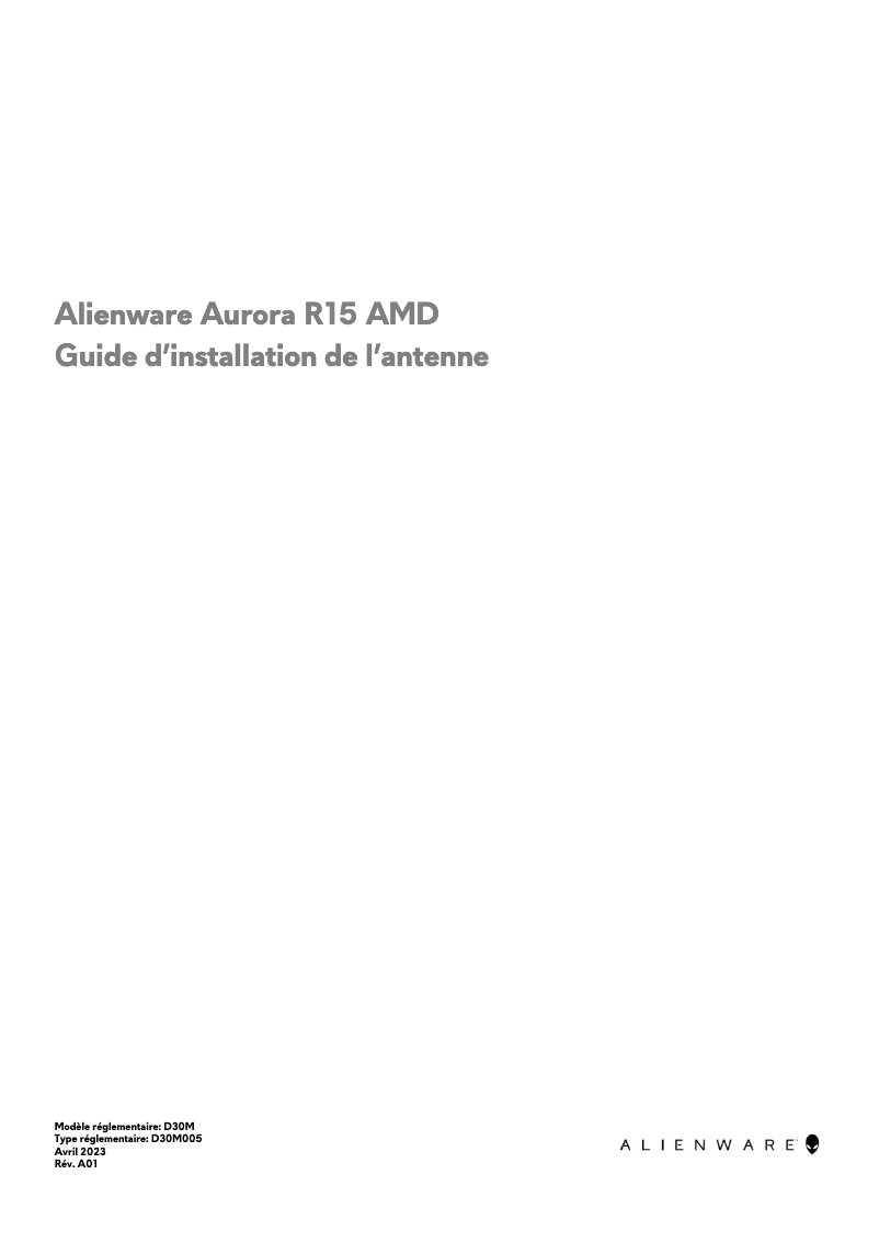 Image de la première page du manuel de l'appareil Aurora R15 AMD