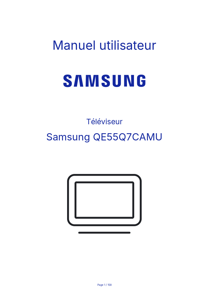 Image de la première page du manuel de l'appareil QE55Q7CAMU
