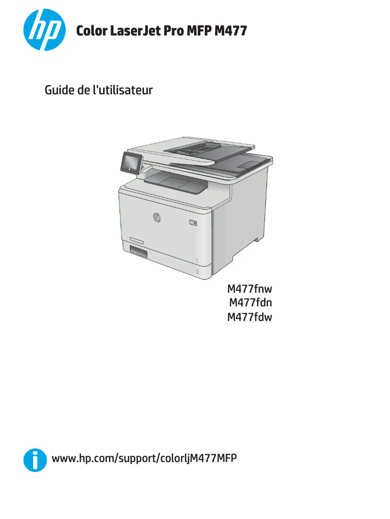 Image de la première page du manuel de l'appareil Color LaserJet Pro MFP M477fdw