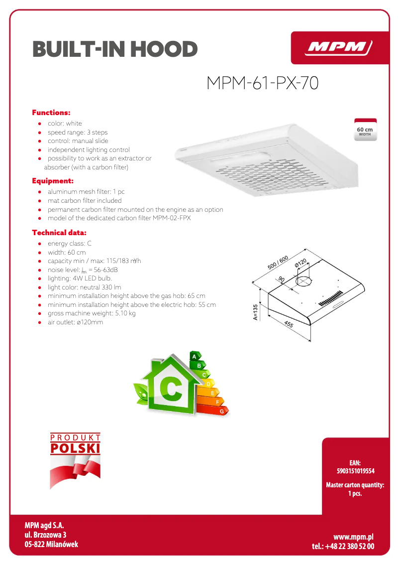Imagen de la primera página del manual del dispositivo MPM-61-PX-70
