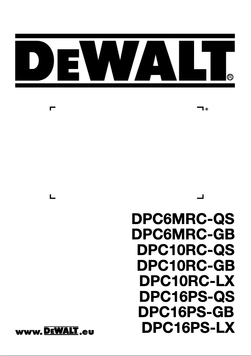 Page 1 de la notice Manuel utilisateur DeWalt DPC6MRC-QS