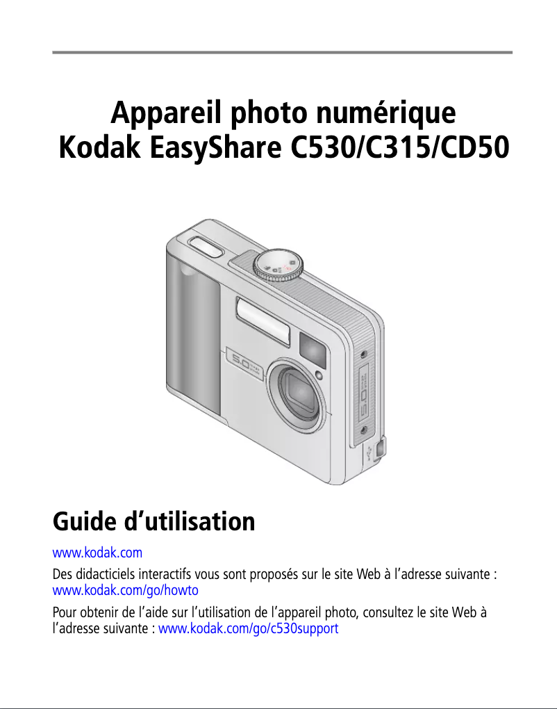 Page 1 de la notice Manuel utilisateur Kodak EasyShare C315