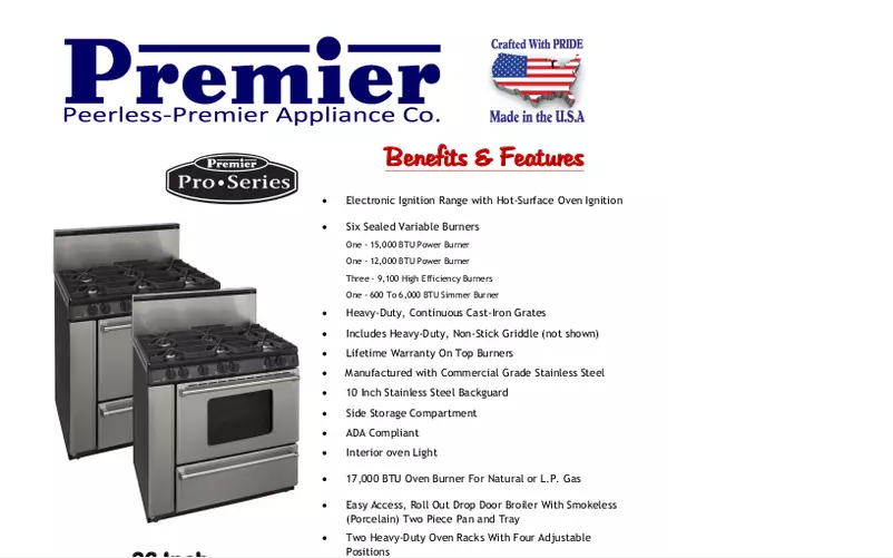 Page 1 de la notice Manuel utilisateur Premier P36S3282PS