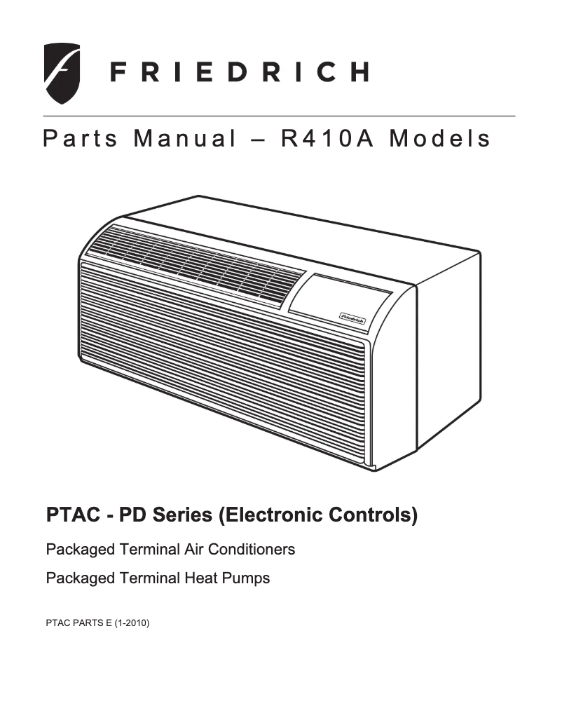 Page n°1 - Manuel utilisateur Friedrich PDH09K3SE