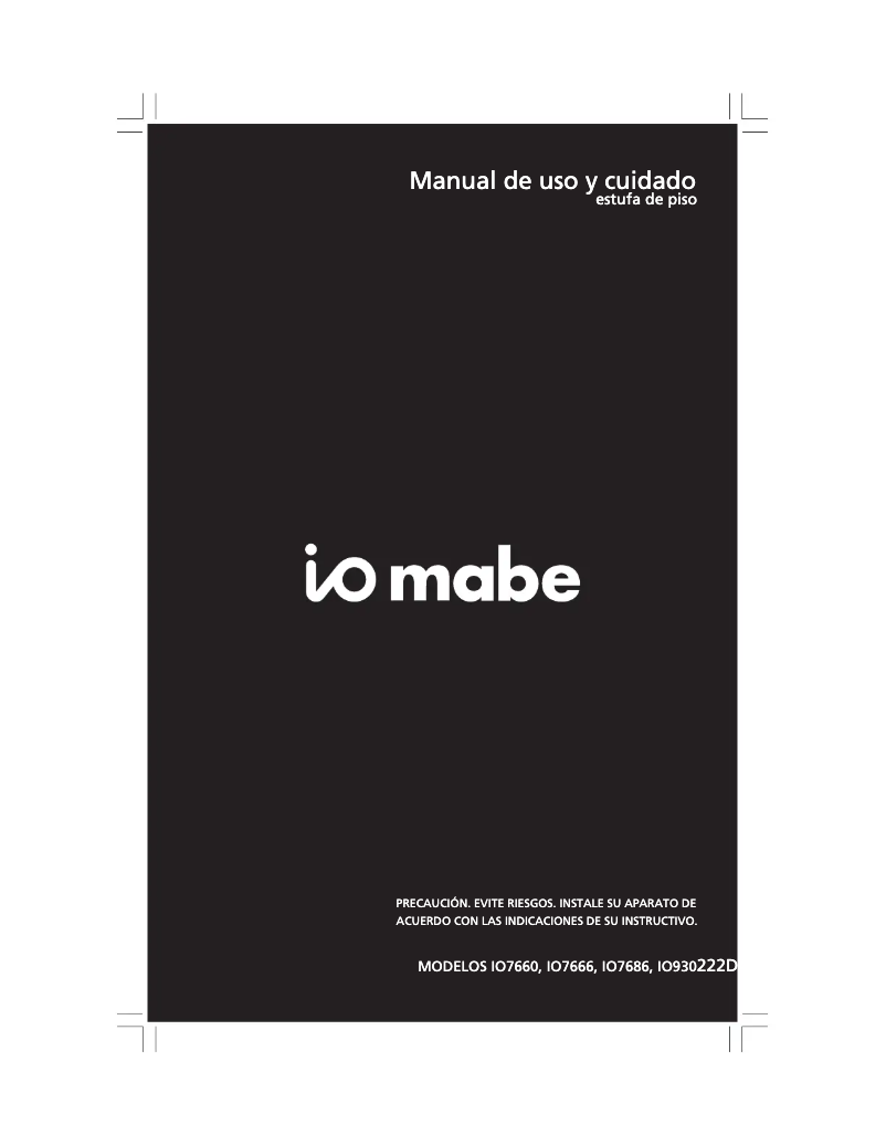 Page n°1 - Manuel utilisateur Mabe IO7686SS0