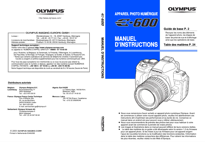 Image de la première page du manuel de l'appareil E-600