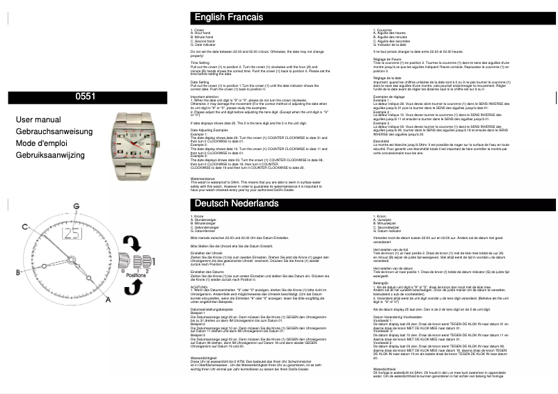 Page n°1 - Manuel utilisateur Davis 0551
