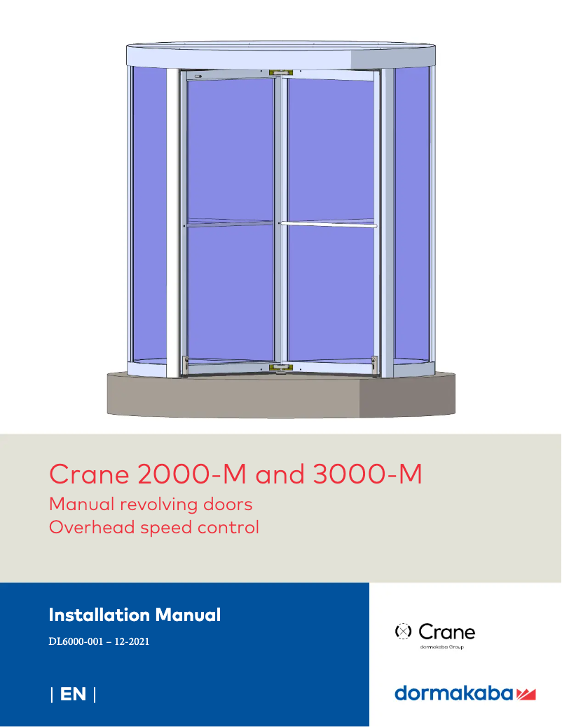 Page 1 de la notice Manuel utilisateur Dormakaba Crane 2000-M