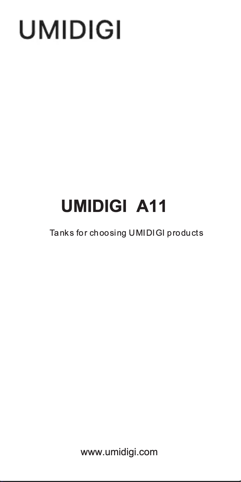 Page n°1 - Manuel utilisateur Umidigi A11