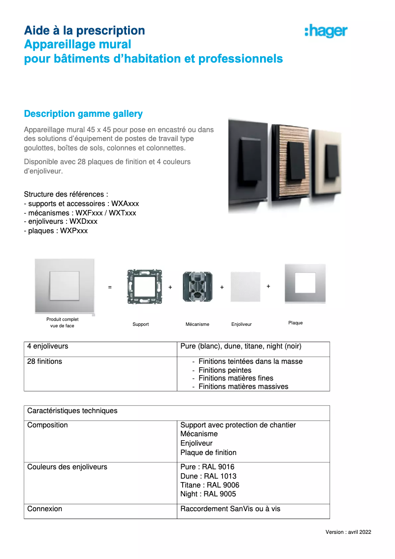 Page n°1 - Brochure Hager WXT324