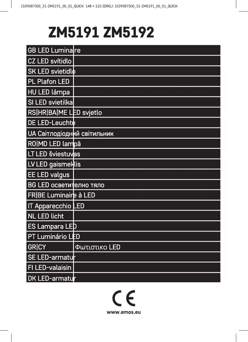 Page 1 de la notice Manuel utilisateur Emos ZM5191