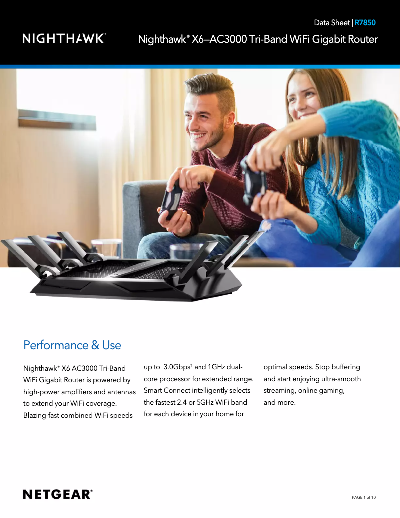 Image de la première page du manuel de l'appareil Nighthawk R7850