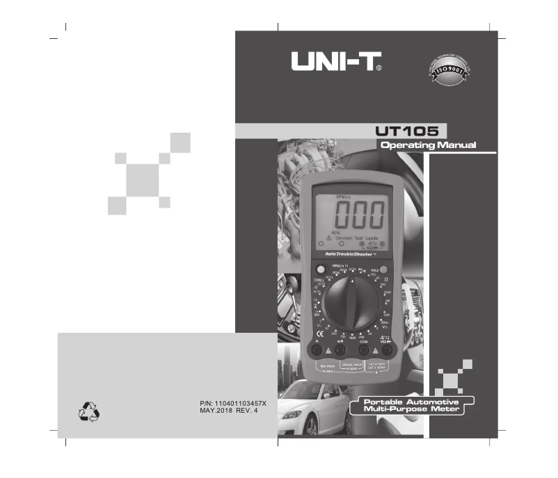 Page 1 de la notice Manuel utilisateur Uni-T UT105