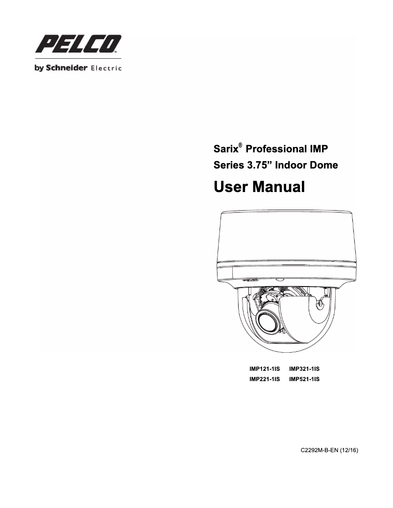 Page n°1 - Manuel utilisateur Pelco Sarix Professional IMP321-1IS