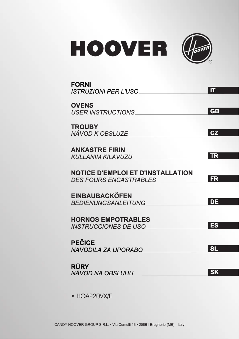 Página 1 del manual Manual de usuario Hoover HOAP20VX/E