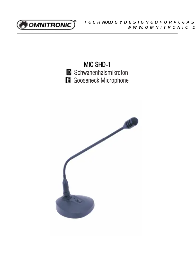 Página 1 del manual Manual de usuario Omnitronic SHD-1