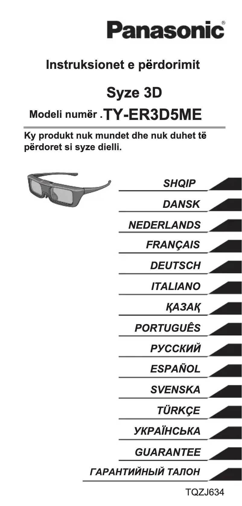 Page 1 de la notice Manuel utilisateur Panasonic TY-ER3D5ME