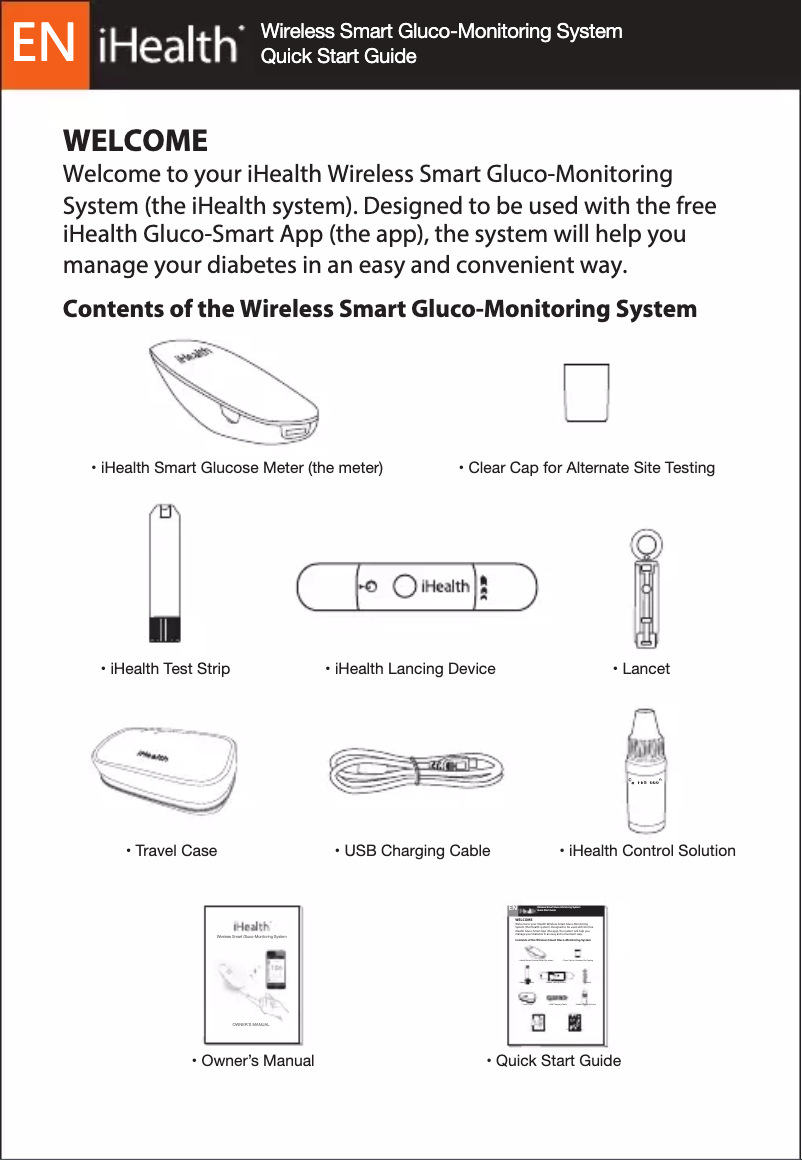 Page 1 de la notice Manuel utilisateur iHealth BG5